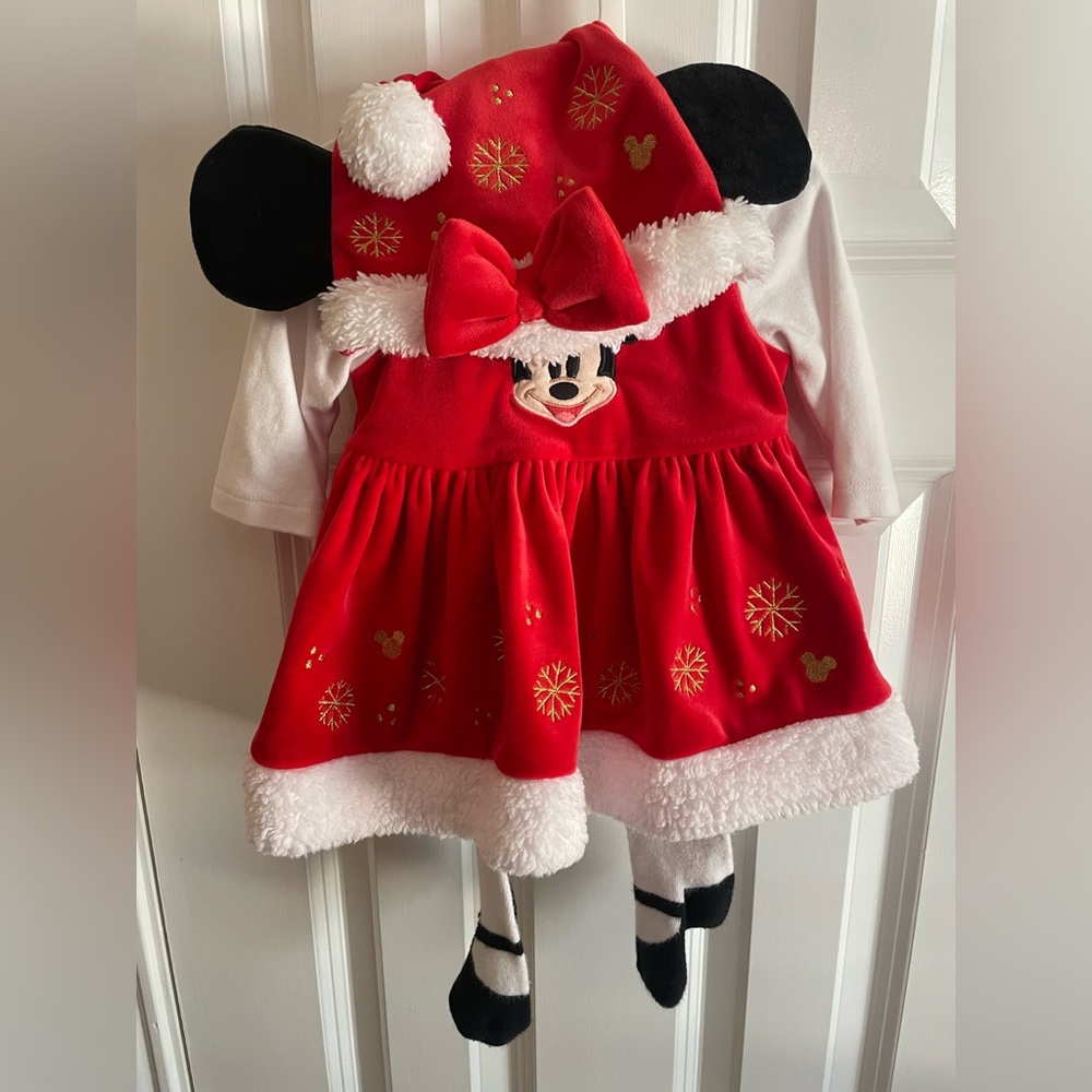 Disney Red and White Holiday Costume with Ears